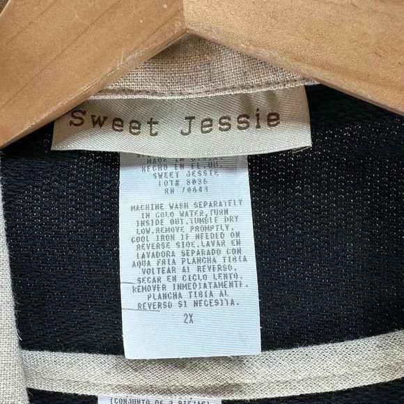 Sweet Jessie 2 piece black/tan maxi dress + short sleeve jacket turtle shells 2X - Picture 8 of 9